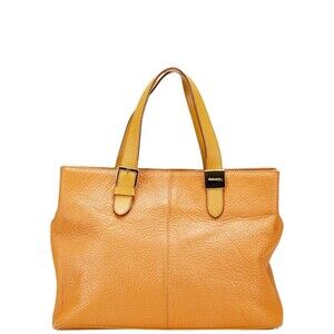 Burberry Nova Check Shadow Black Horse Tote Bag Brown Leather